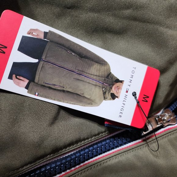 NWT TOMMY HILFIGER (MED) Olive Insulated Plush Lined Winter Jacket - Picture 10 of 11